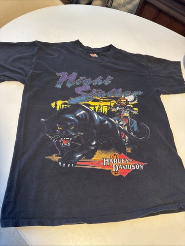 90’s Vintage Harley Davidson Night Stalker Distressed Biker T-Shirt