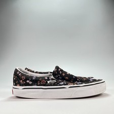 Vans Classic Black Floral Print Slip On Skateboarding Shoes 500714 Womens Sz 5.5