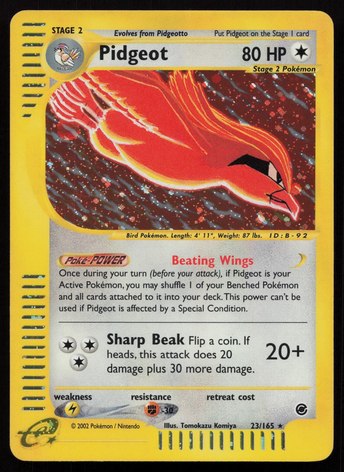 Pidgeot 23/165 Holo Rare Expedition Base Set Pokemon English NM-