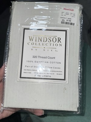 Windsor Collection 320 Thread Count Standard Egyptian Cotton Pillowcases New