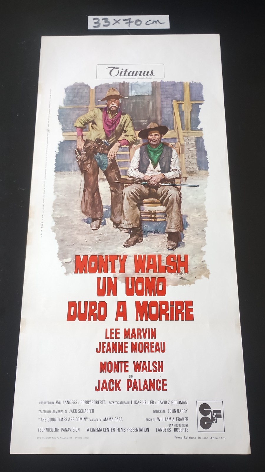 Locandina originale film Monty Walsh, un uomo duro a morire (1970) - Regia di William A. Fraker