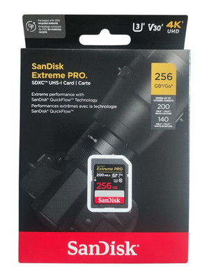 SanDisk Extreme PRO SDXC 256GB Speicherkarte V30 U3 200MB/s 4K UHD