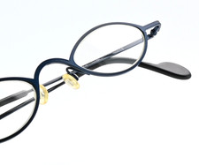 THEO BELGIUM Eyeglasses Higher Oval Petrol Blue Metallic Gloss Art Lightweigh...