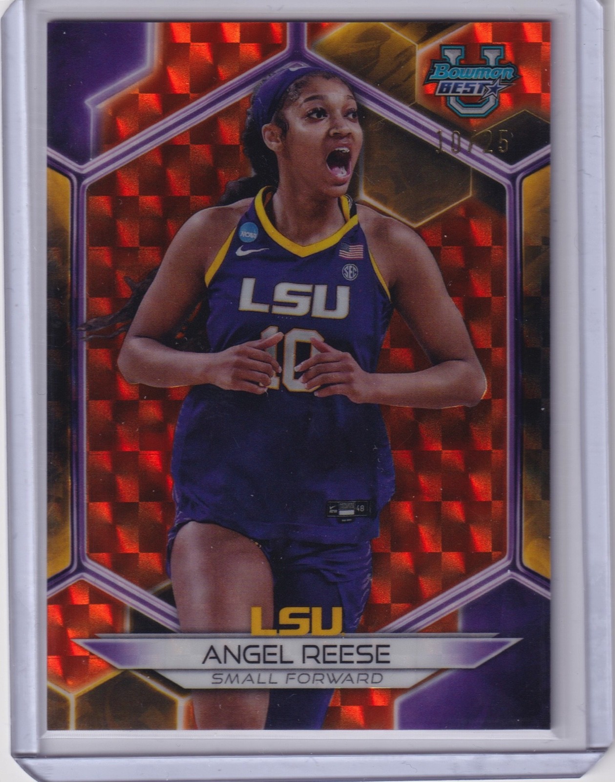 2023-24 Angel Reese Bowman U Best /25 Orange Refractor #44 LSU