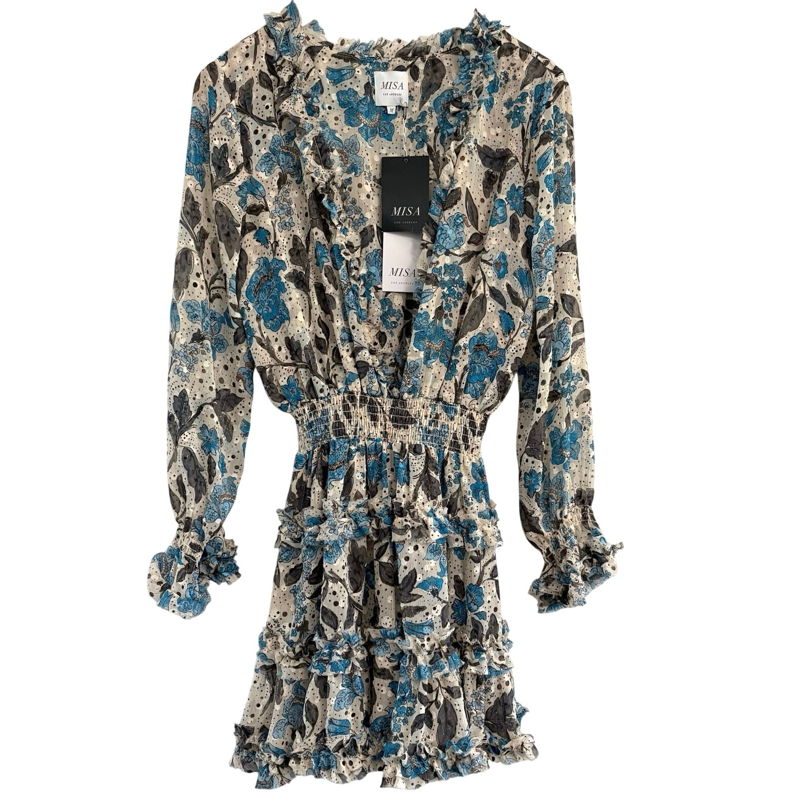 Misa Los Angeles Bridget Floral Ruffle Dress Women’s Size Medium Fairy Wedding