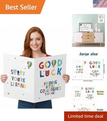 Large Retirement Greeting Card for Women Men Good Luck Going Away Blessing Ca...