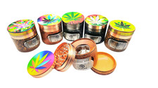 2.5” 4-Piece Herb Spice Tobacco Grinder – Heavy Duty Metal Crusher Slide Window