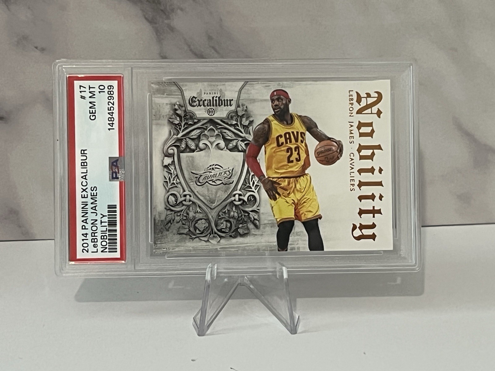 2014-15 Panini Excalibur - Nobility LeBron James #17 PSA 10 💎 view 5