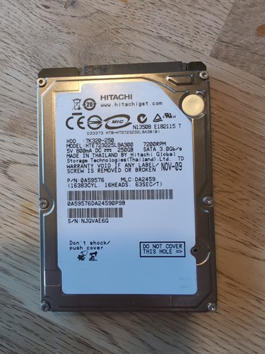 Hitachi Z7K320-250 250GB SATA 2,5" Notebook HDD HTE723225L9A300 7200RPM