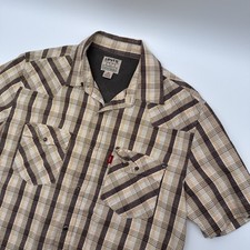 Vintage Levi's Authentic Jeanswear Men  s M Plaid Button Up Pearl Snap Western