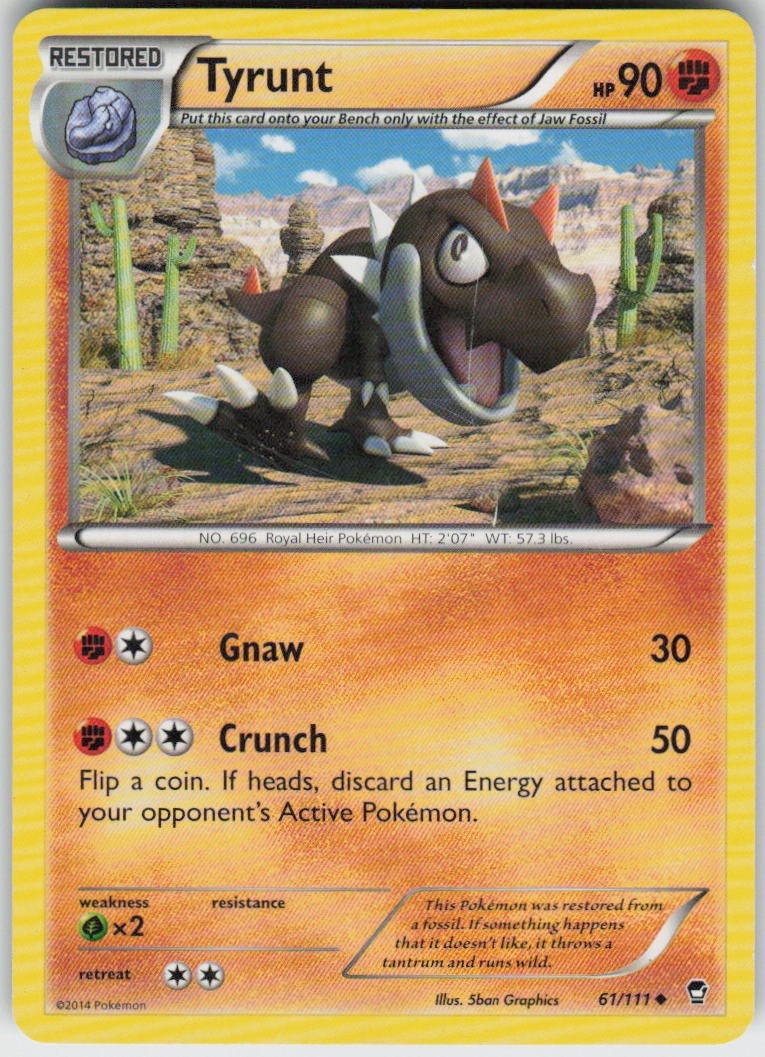 TYRUNT 61/111 FURIOUS FISTS POKEMON UNCOMMON MP