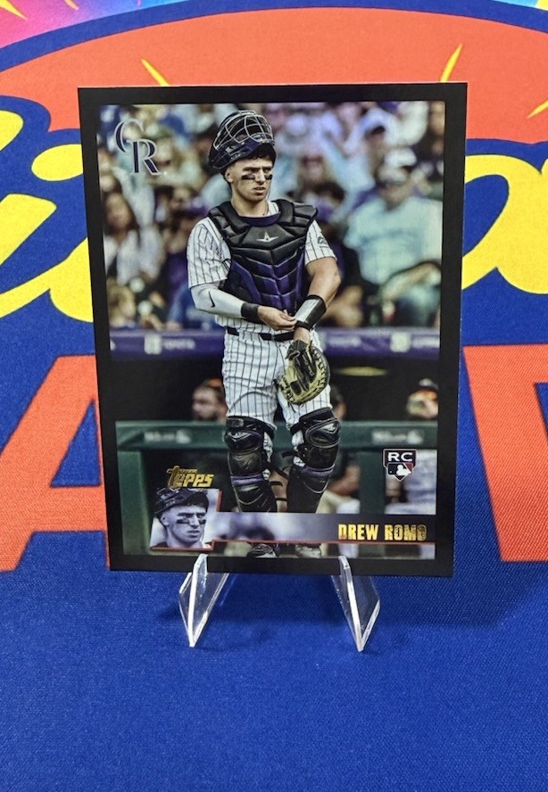 2025 Topps Archives - 1996 Topps Drew Romo #182 Black Foilboard (RC)