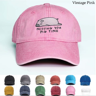 Custom Personalization Embroidered Hat Missing you Pig Time, Trucker Hat, Gift