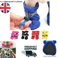 4pcs Waterproof Dog Shoes Anti-Slip Pet Rain Boots Puppy Paw Protectors for Dogs