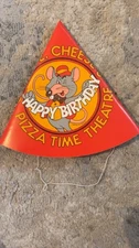 Vintage Early 1980’s Showbiz Pizza Time Theatre Chuck E Derby Birthday Hat Party