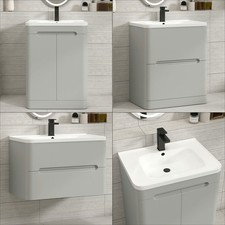 600/700/800 Bathroom Vanity Unit Basin Sink Cabinet Floor Standing Wall Hung