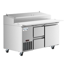 60" 1 Door Refrigerated Pizza Prep Table with 2 Drawers