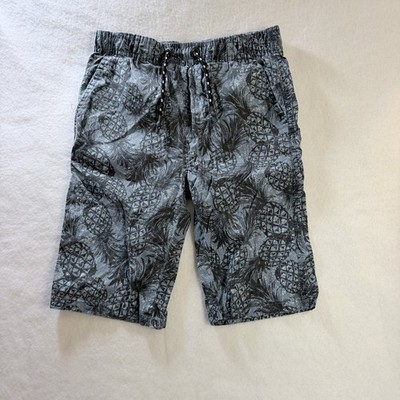 Sovereign State Kids Blue Pineapple Print Casual Shorts Size 10 Elastic Waist