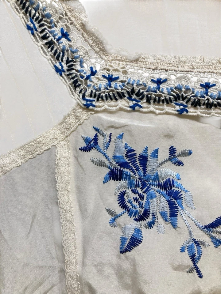 Vestido Nanette Lepore 6 Marfil Mezcla Seda Encaje Ojales Mini Bordado Foto 3 de 4