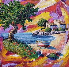 COMPRALO SUBITO 160 EURO 40x40  quadro dipinto olio  paesaggio  marina  firmato