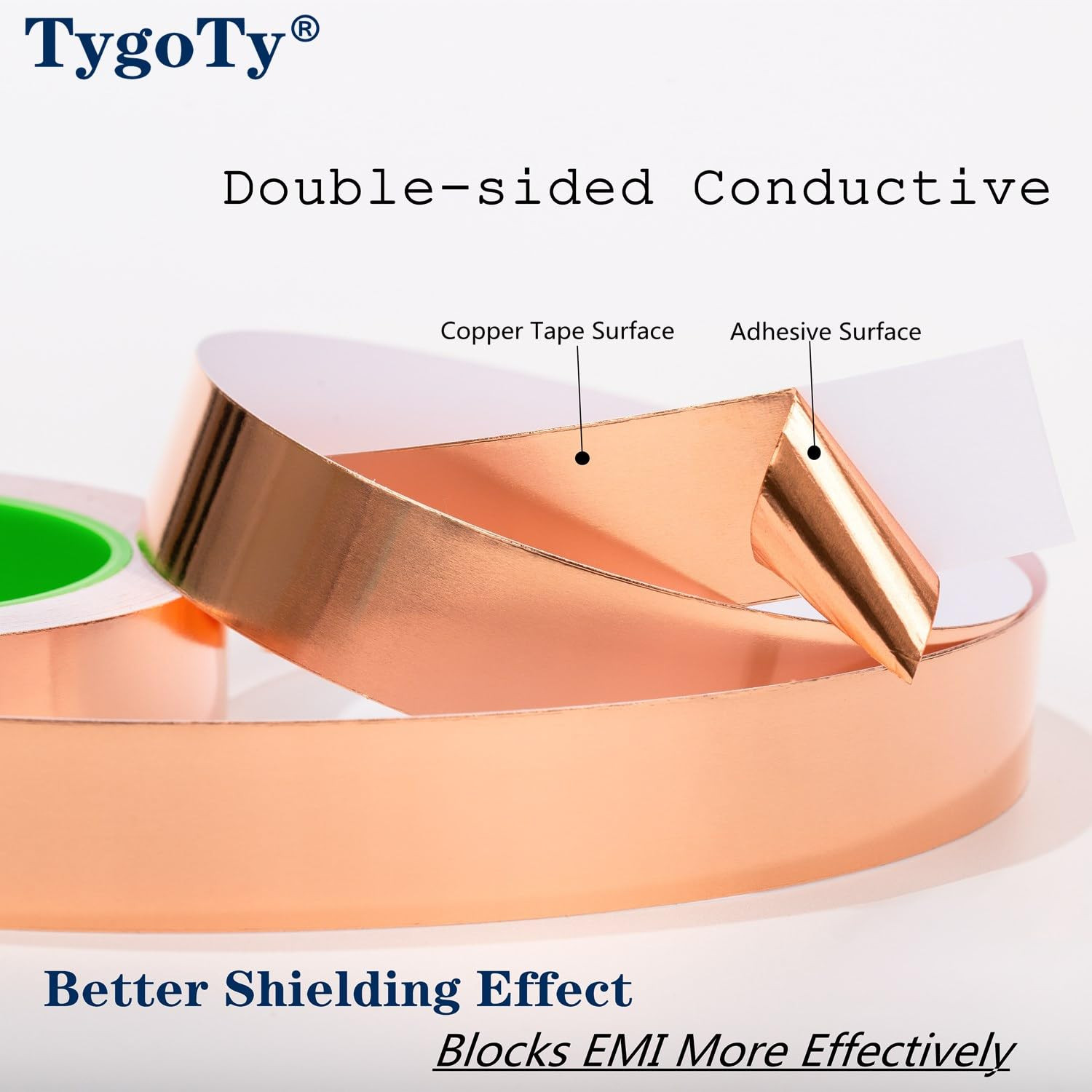 Copper Foil Self-Adhesive Tape 1Inch X 66 FT 100% Pure Copper Double-Sided Condu