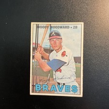 1967 Topps High Series #546 Woody Woodward  Atlanta Braves Set Break EX Centered