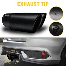 Dual Exhaust Tips Black Stainless Steel Inlet 1.5-2.4 Custom Slant Round New