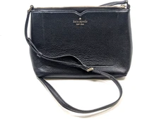 Kate Spade Harlow Medium Crossbody Black Pebbled Leather Bag Purse - Pristine