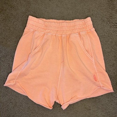 Free People Movement Neon Coral Hot Shot Fleece Shorts Medium Comfort Pink