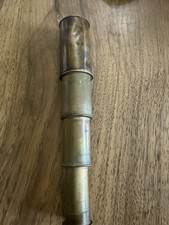 antique compact brass monocular spyglass telescope lens 8" retractable 4 draw