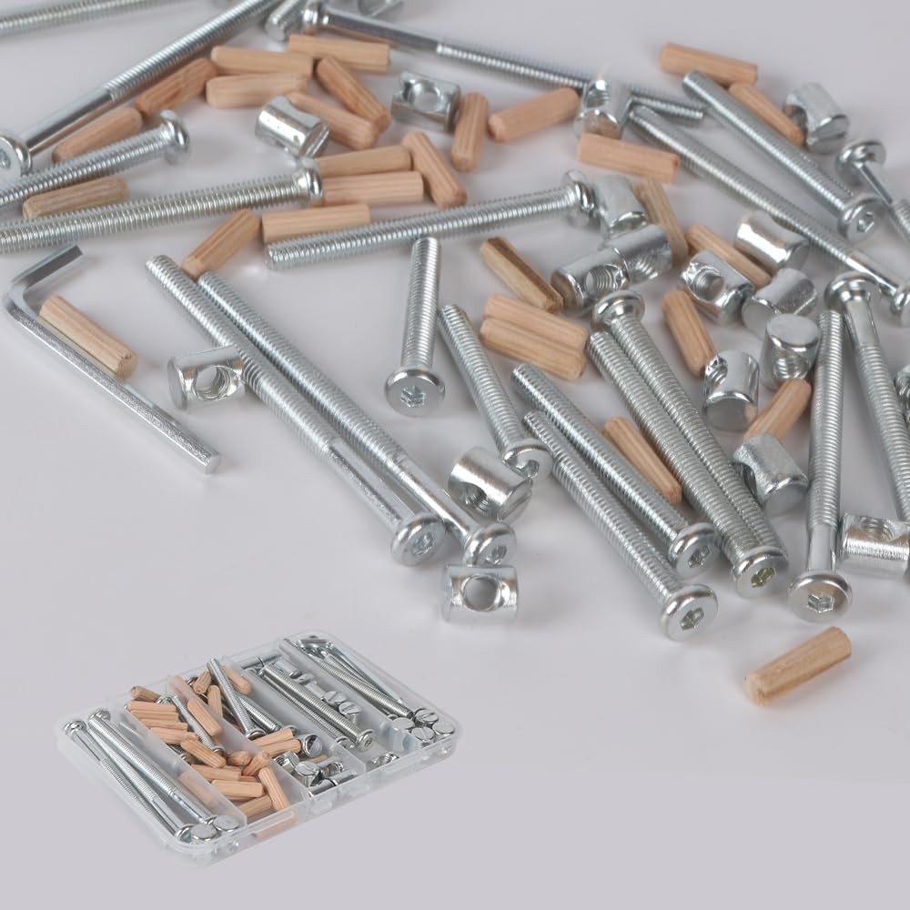 Bolt Set - M6 Hex Drive Screws  Barrel Nuts For Furniture