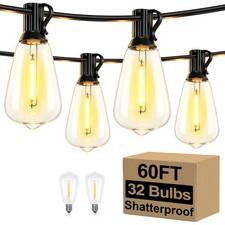 Brightever LED Outdoor String Lights 60FT wit...