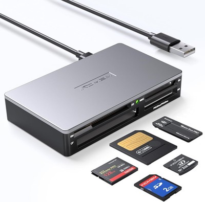 SmartMedia Card Reader Writer All-in-1 USB Universal Multi Silver-17-in-1-S3 