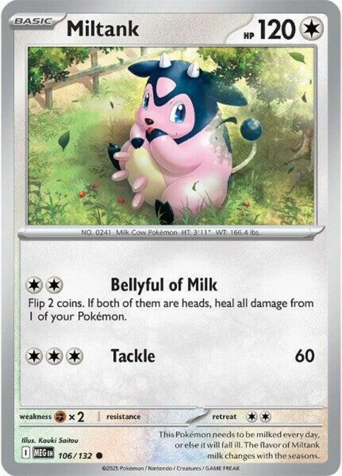 Miltank - 106/132 - Common - Near Mint - Mega Evolution - Base Set