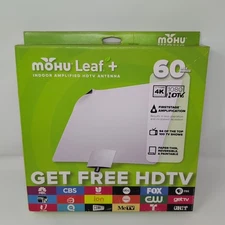 MOHU Leaf Plus Paper-Thin Indoor TV Antenna, Amplified, UHF VHF, 60-Mile...