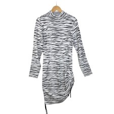 New Bold Elements Long Sleeve Animal Print Sweater Dress size Large Black/White