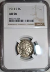 NGC AU-58 1914-S Buffalo Nickel, Richly Hued, Lustrous, Tougher Date!