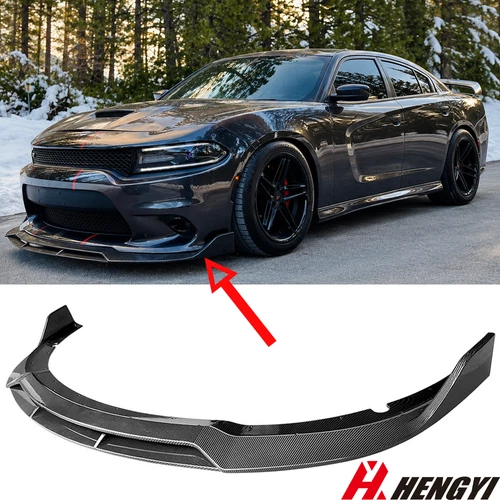 For Dodge Charger 15-23 SRT-Style Carbon Style Front Bumper Splitter Spoiler Lip
