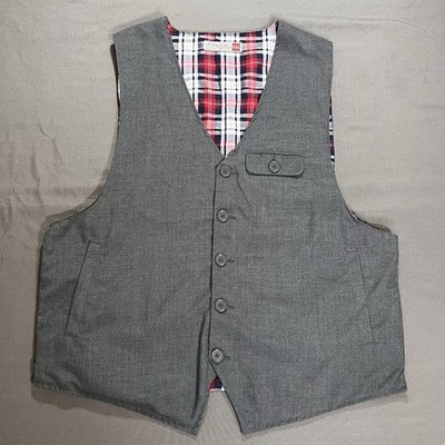 Sovereign Code Grey Vest Men s Size XXL - Style Marley, Red Plaid Lining, Adjust