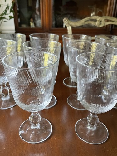 Juliska Arabella Clear GLASS Goblet, Optic Swirl, Signed, Rare, EUC - Picture 8 of 13