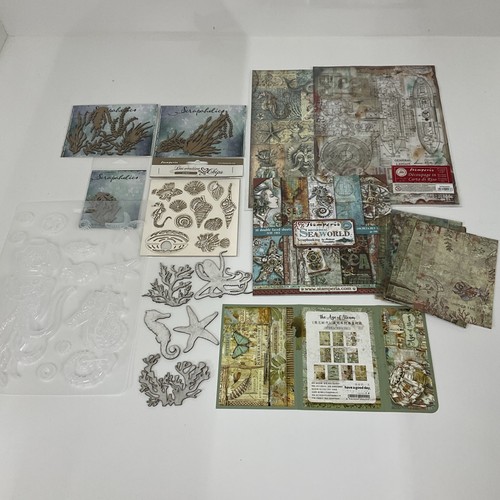Stamperia and Misc. Sea World Lot Paper and Chipboard Embellishments