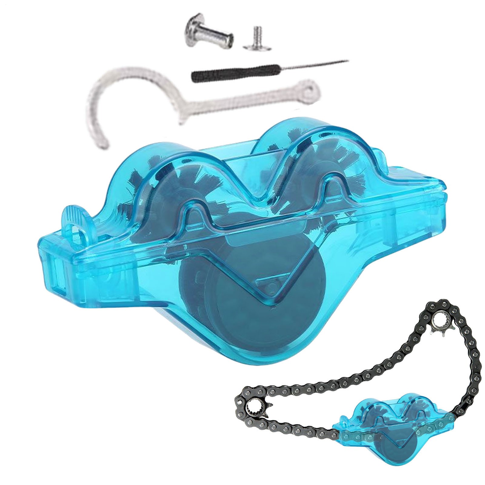 Bike Chain Gear Cleaning Tool Scrubber with Rotating Brushes