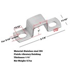 30 Pack 1"x1" Square Tube Strap Clamp Stainless Steel 304 U Shape Pipe Bracket