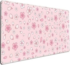 LuckyCow Pink Cherry Blossom Large Mouse Pad XXL 31.5''x15.7'', Pastel Anime ...