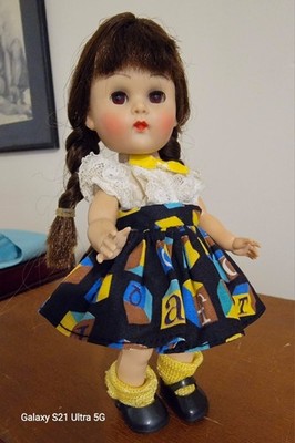 VTG VOGUE Ginny Doll MLW In 1955 tagged Merry Moppets Dress + 2 extra Dresses