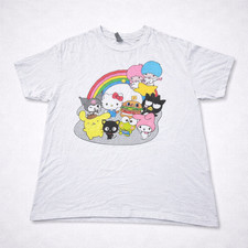 Hello Kitty Friends T Shirt Womens Large White Sanrio Characters Graphic Tee