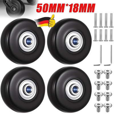 4 Stück Gepäck Koffer Ersatz Räder Achsen OD 50mm Reparatur Mute Gummi Rollen DE