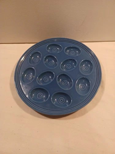 Deviled Egg Plater Plate Tray Blue Festaware Fiesta 12 Egg
