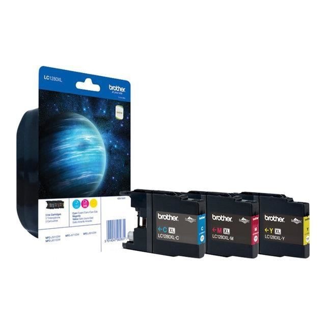 Cartouche Brother LC-1280 pack 3 couleurs haute capacité pour imprimante MFC-J5910