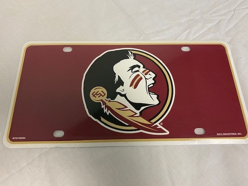NCAA Collegiate Team License Plate (Florida State Seminoles, Logo) NEW